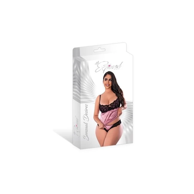 Sensual Desires Cami & Cheeky Panty Mauve - Fit & Sizing