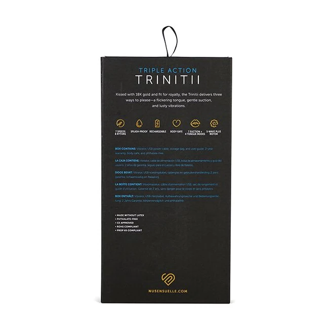 Sensuelle Trinitii 18k Gold Black - Experience Layered Clitoral Stimulation with the Nu Sensuelle Trinitii 18K Gold Black