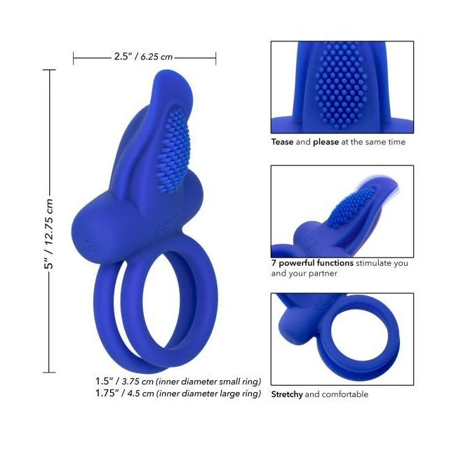 Silicone Rechargeable Dual Pleaser Enhancer - Power & Performance