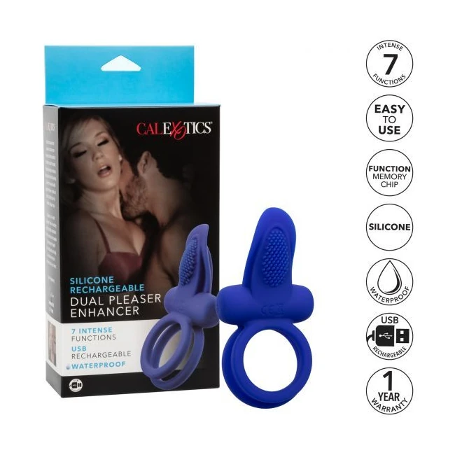 Silicone Rechargeable Dual Pleaser Enhancer - Additional Details