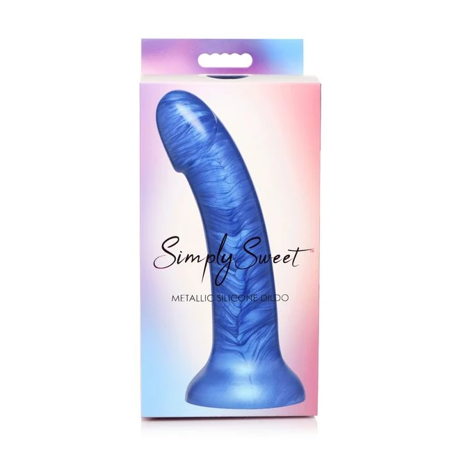 Simply Sweet Metallic Silicone Dildo - Shape & Texture