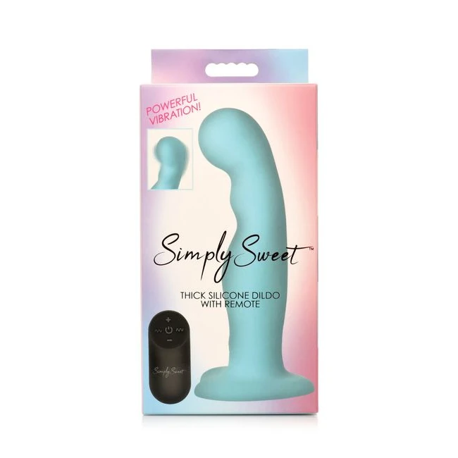 Simply Sweet Vibrating Thick Silicone Dildo W/ Remote - Experience the Simply Sweet Vibrating Thick Silicone Dildo
