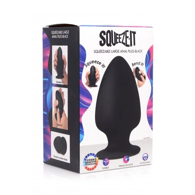 Squeeze-it Silexpan Anal Plug Large Black - Care & Maintenance