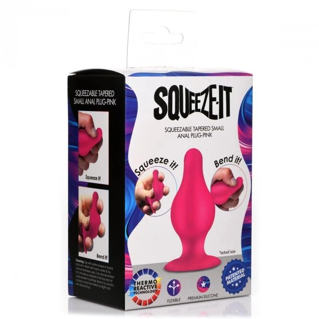 Squeeze-it Tapered Anal Plug Pink Small - Graduated Sizing & Features