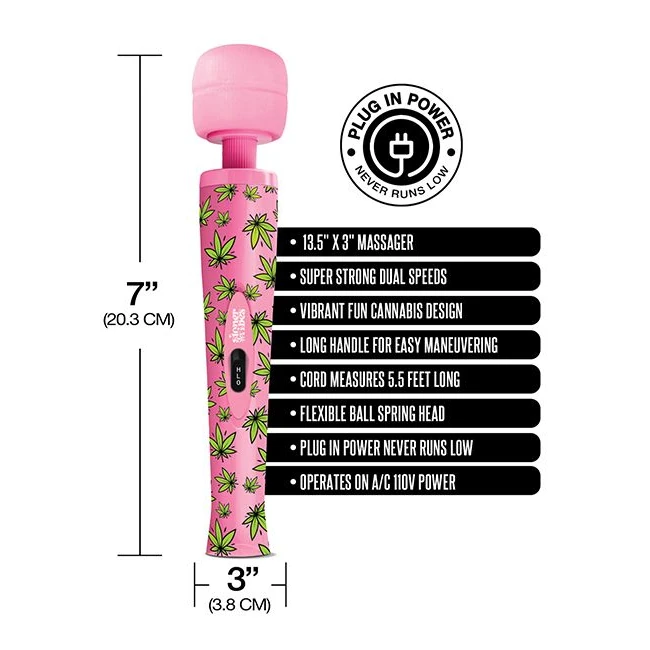 Stoner Vibes Wacky Weed Wand Pink Kush - Vibration Modes and Features