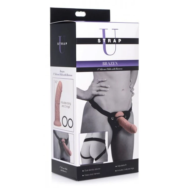 Strap U Charmed 7.5in Silicone Dildo W/ Harness - Size & Fit