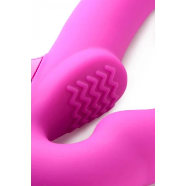 Strap U Evoke Super Charged Pink Vibrating Strapless Silicone Dildo - How It Feels