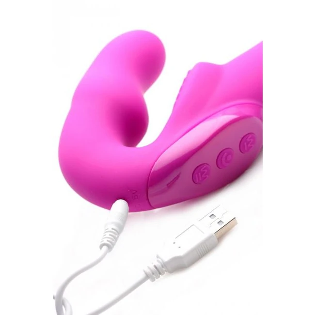 Strap U Evoke Super Charged Pink Vibrating Strapless Silicone Dildo - Specifications