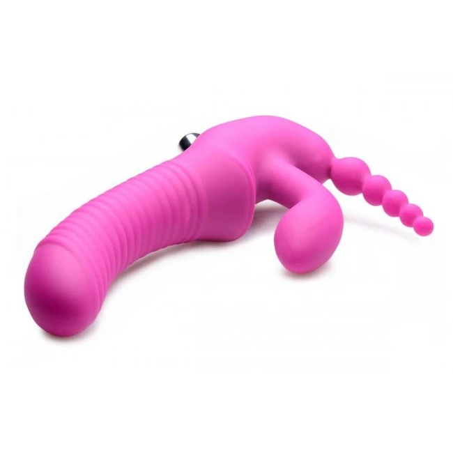 Strap U Regal Rider Vibrating Strapless Strap on Triple G Dildo - Physical Specifications