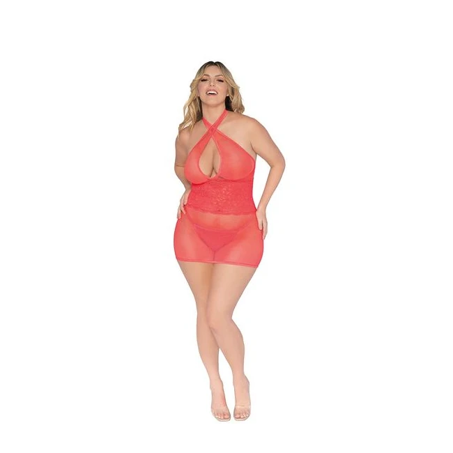 Stretch Lace Chemise Coral Q/s - Fabric & Feel