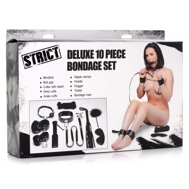 Strict Deluxe 10pc Bondage Set - Additional Features