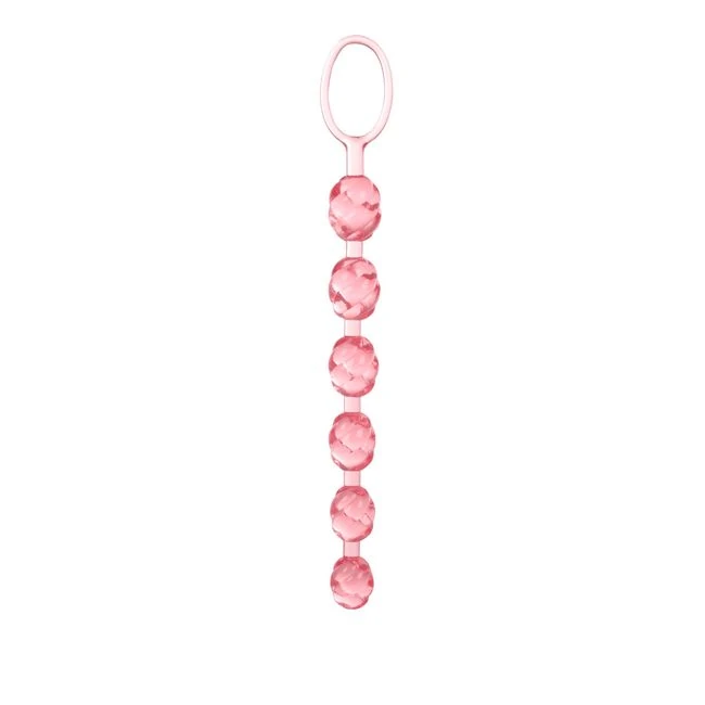 Swirl Pleasure Beads Pink - Graduated Sizing & Specifications