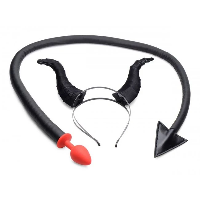 Tailz Devil Tail Anal Plug & Horns Set - Graduated Sizing & Specifications