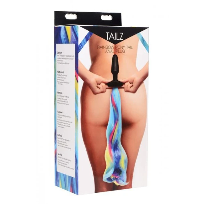 Tailz Rainbow Pony Tail Anal Plug - Graduated Sizing & Specifications