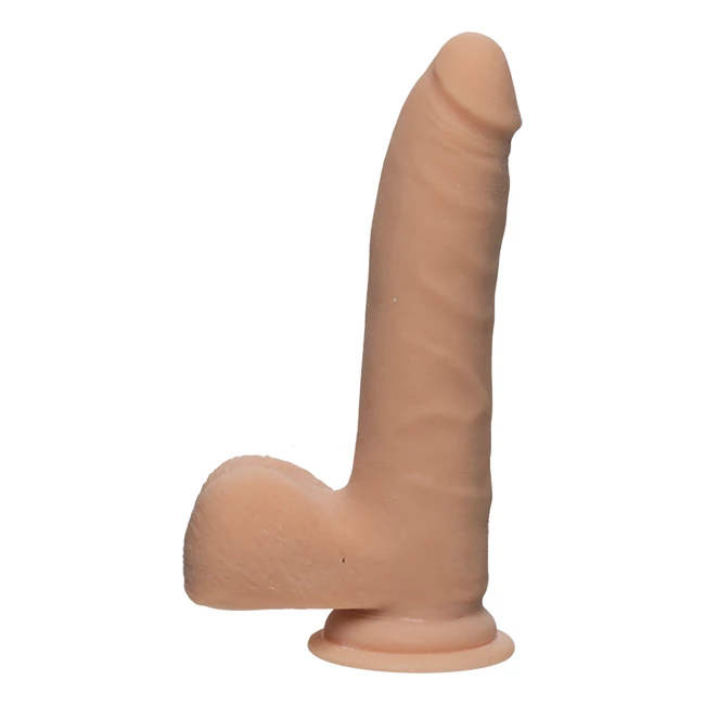 The D Realistic D 7 in Slim W/ Balls Ultraskyn Vanilla - Shape & Texture