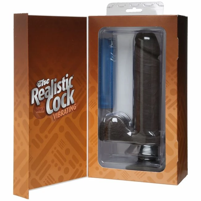 The Realistic Cock Ultraskyn Vibrating 8in - Black Bx - Shape & Texture