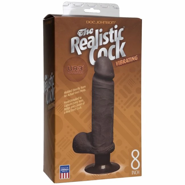 The Realistic Cock Ultraskyn Vibrating 8in - Black Bx - Material & Feel