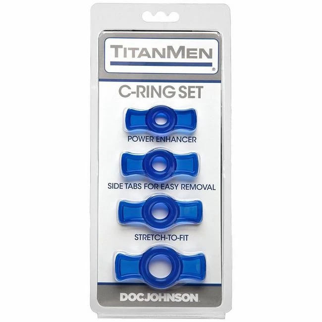 Titanmen Cock Ring Set Blue Cd - Enhance Your Pleasure with the TitanMen Cock Ring Set Blue