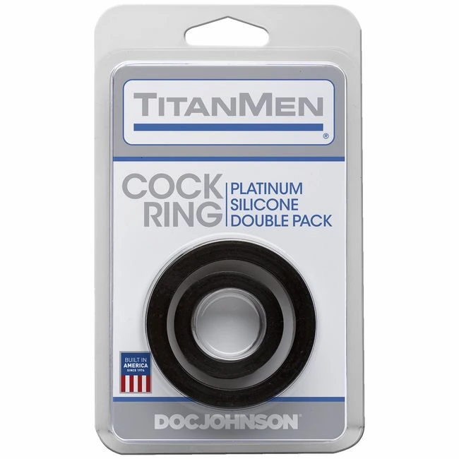 Titanmen Cock Rings Double Pack Silicone Black - Overview