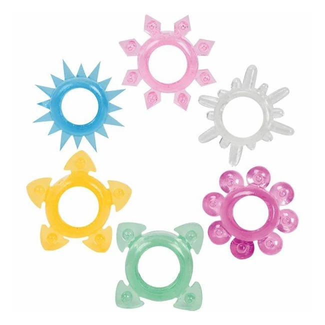 Tower of Power 6 Cock Rings - Shape & Texture