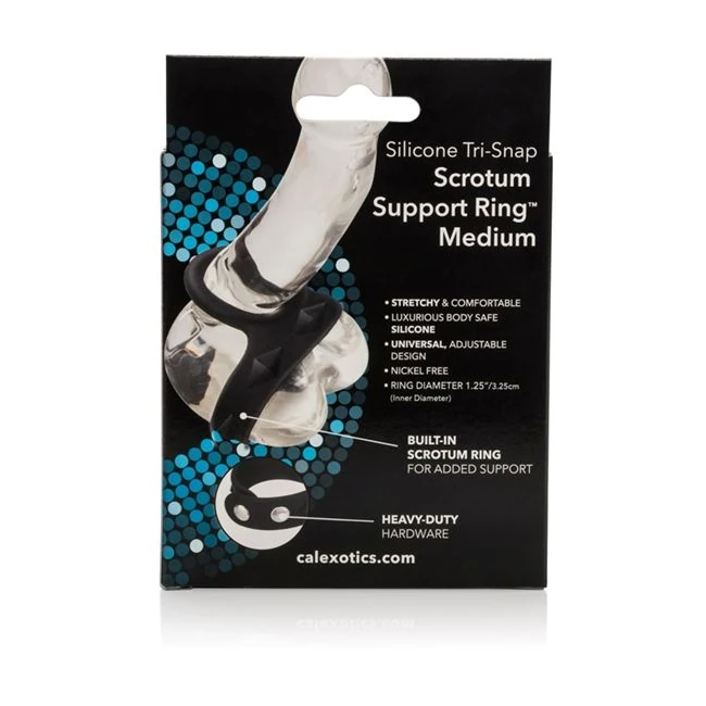 Tri Snap Scrotum Support Ring Medium Silicone - Material Feel and Construction