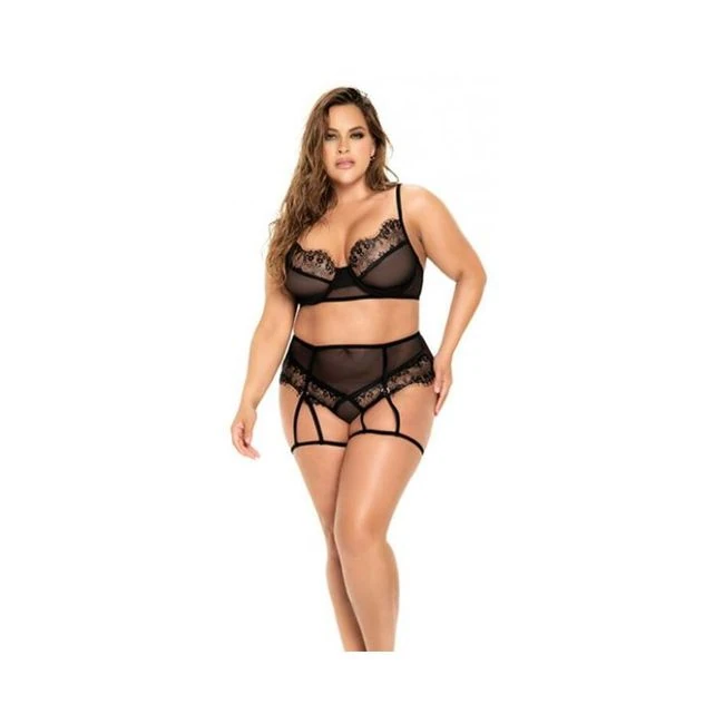 Underwire Mesh & Lace Top W/bottom & Attachable Garters - Fabric & Feel