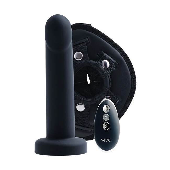 Vedo Strapped Rechargeable Strap on Just Black - Power & Performance