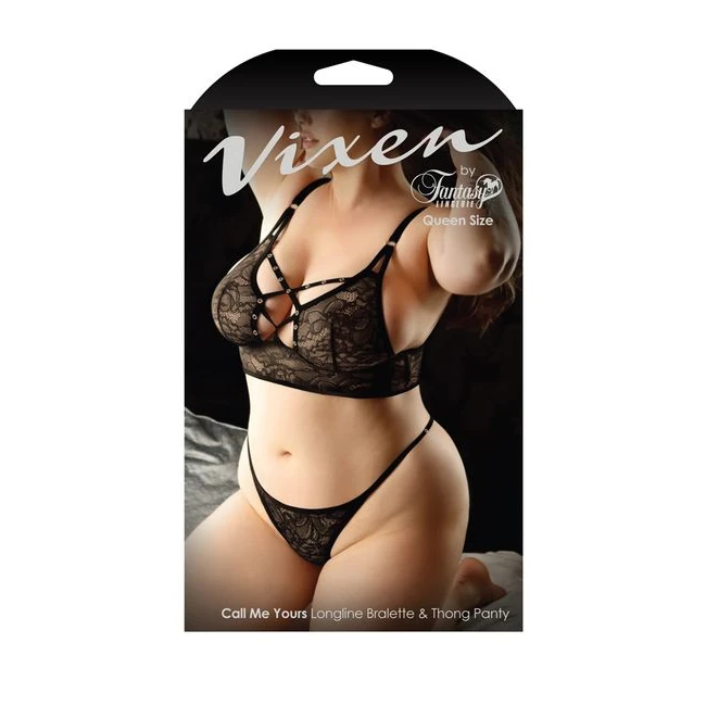 Vixen Call Me Yours Bralette & Thong Black Q/s - Fit & Sizing