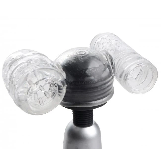 Wand Essentials Twin Turbo Strokers Attachment - Transform Your Massage Wand into a Dual-Action Pleasure Tool