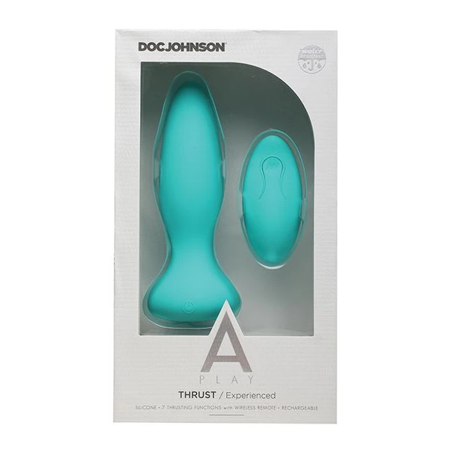 A-play Thrust Experienced Plug Rechargeable W/ Remote Teal - Shape & Texture