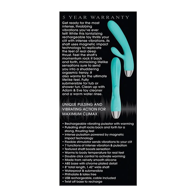 Adam & Eve Eve's Recharge Pulsating Dual Massager - Vibration Modes