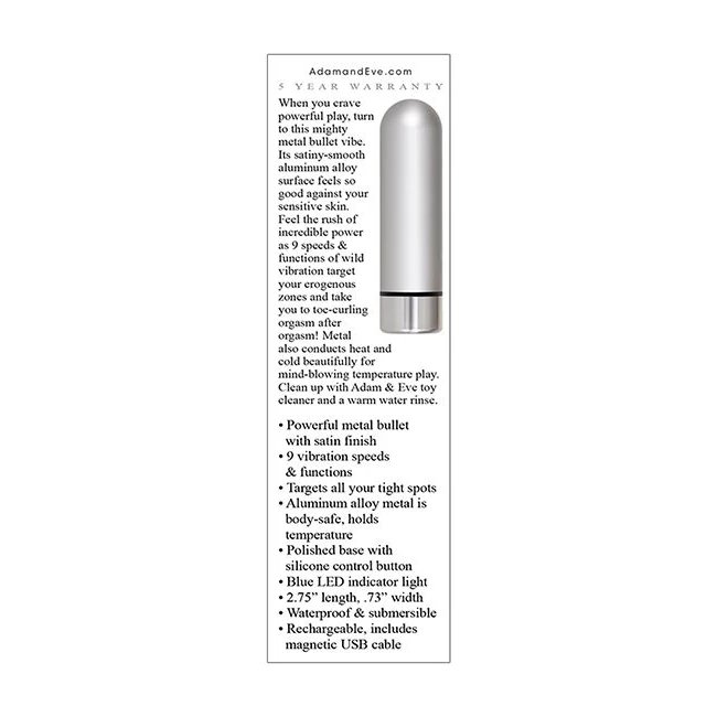 Adam & Eve Eve's Recharge Silver Metal Bullet - How It Feels