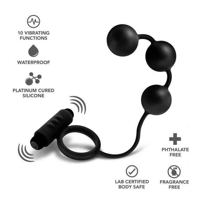 Anal Adventures Platinum Beads W/ Vibrating C Ring - Material & Safety