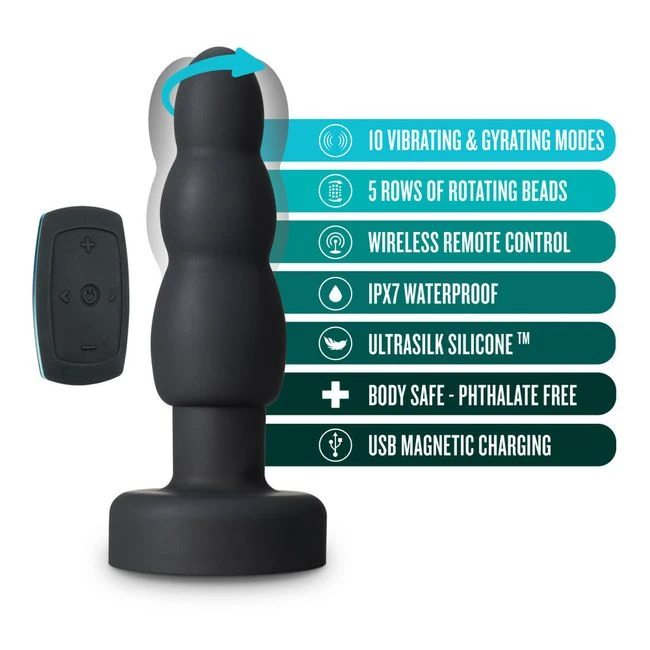Anal Adventures Platinum Propel Plug Black - Size & Fit