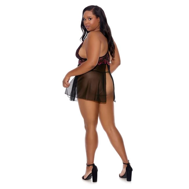 Barely Bare Split Cup Bab Doll & G-string Panty Q/s - Fabric & Feel