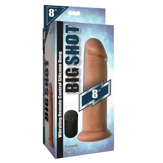Big Shot Vibrating R Control Silicone Dong No Balls - Shape & Texture