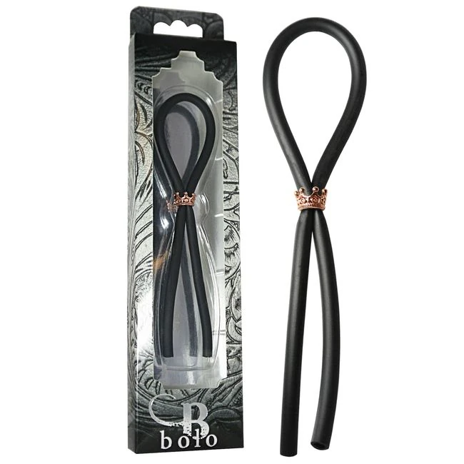 C-ring Lasso Rose Gold Cr Bead Silicone Black - What Stands Out