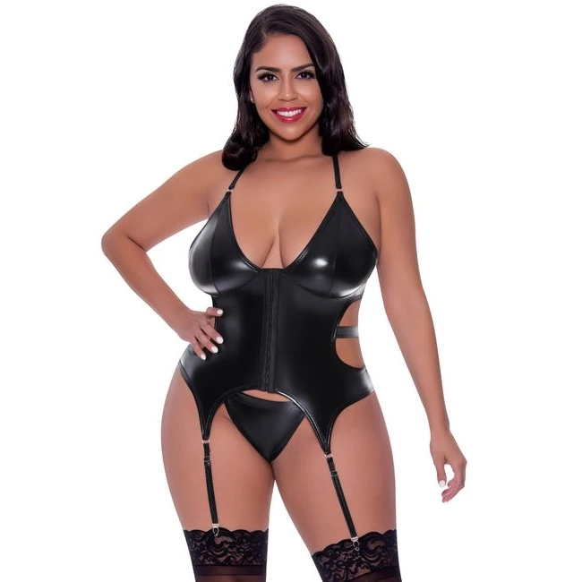 Club Candy Basque & Cheek Panty - Hardware & Fasteners