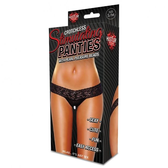 Crotchless Panties W/pear Beads - Shape & Comfort