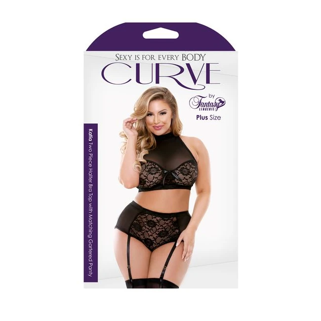 Curve Katia Halter & Tie Panty Black 3x4x - Fit & Sizing