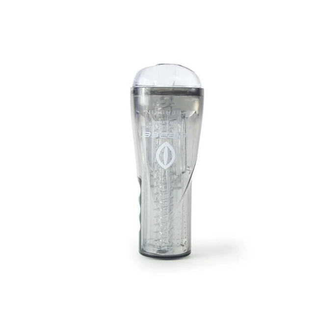 Cyberskin Release Deep Pu Stroker Clear Vibrating - Grip & Control
