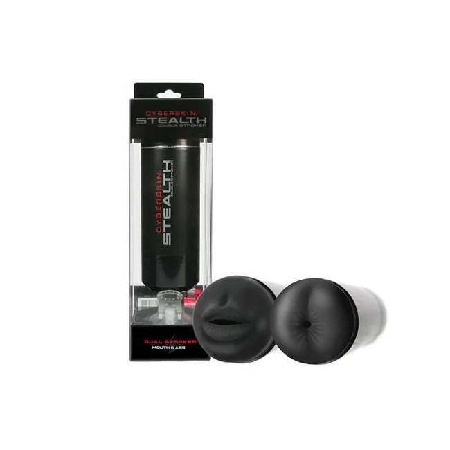 Cyberskin Stealth Double Stroker Mouth & Ass Black - Design & Ergonomics