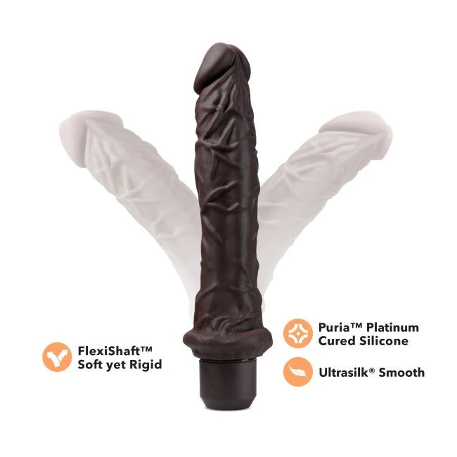 Dr. Skin Silicone Dr. Ric 9in Vibrating Dildo Brown - Vibration Modes and Patterns