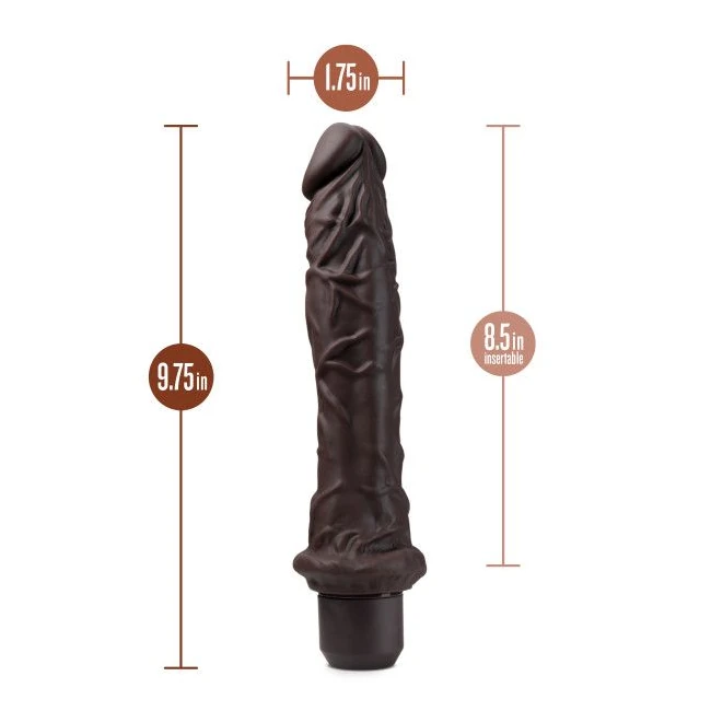 Dr. Skin Silicone Dr. Ric 9in Vibrating Dildo Brown - Power & Performance