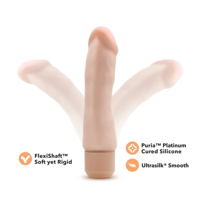 Dr. Skin Silicone Dr. Ste in Vibrating Dildo - Vibration Features & Controls