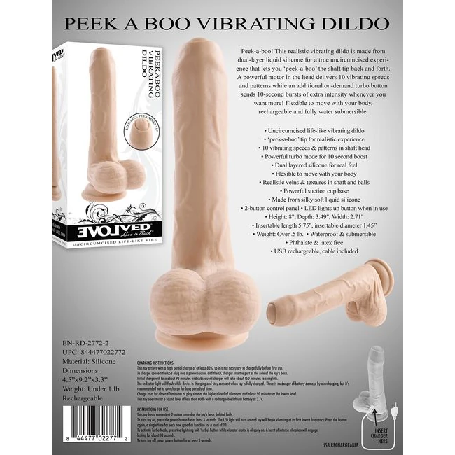 Evolved Peek a Boo Vibrat Dildo Light - Power & Performance