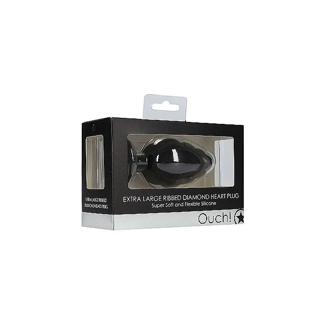 Extra Large Ribbed Diamon Heart Plug - Shape & Comfort