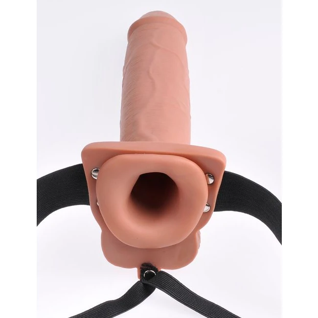 Fetish Fantasy 10 in Holl Rechargeable Strap-on Remote Tan - Size, Fit & Functionality