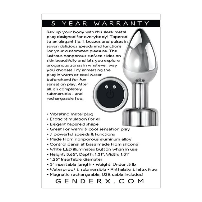 Gender X Rockin Metal Plu - Experience the Power of the Gender X Rockin Metal Silver Plug