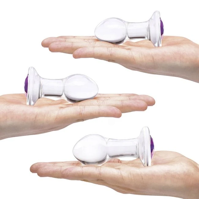 Glas 3pc Bling Bling 3 4" Glass Anal Training Kit " - Graduated Sizing & Features